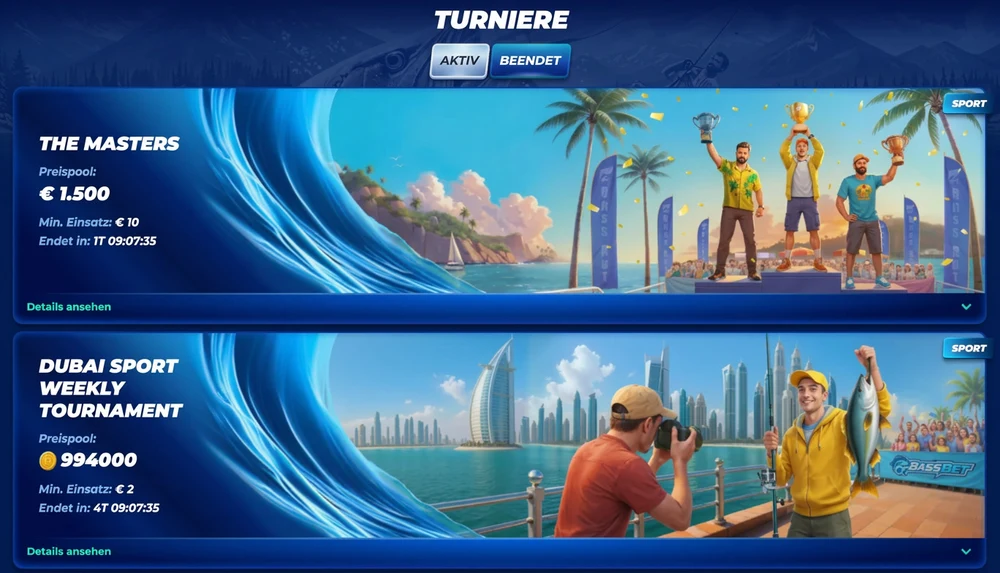BassBet Turnierbanner fĂĽr professionelle Sport- und Gaming-Wettbewerbe.